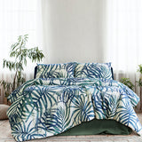 NNEDSZ Palms Blue Polyester Cotton Quilt Cover Set Queen