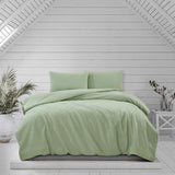 NNEDSZ Preston Pale Green Embossed Quilt Cover Set King