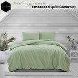 NNEDSZ Preston Pale Green Embossed Quilt Cover Set King