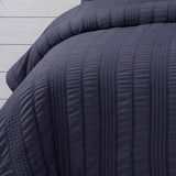 NNEDSZ Sommer Indigo Seersucker Stripe Quilt Cover Set King