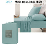 NNEDSZ Micro Flannel Sheet Set Blue Mega Queen