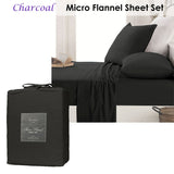 NNEDSZ Micro Flannel Sheet Set Charcoal King