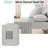 NNEDSZ Micro Flannel Sheet Set Silver Single