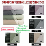 NNEDSZ 1000TC Cotton Rich Reversible Sheet Set Sage KING