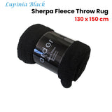 NNEDSZ Lupinia Black Sherpa Fleece Throw Rug 130 x 150cm