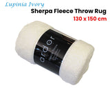 NNEDSZ Lupinia Ivory Sherpa Fleece Throw Rug 130 x 150cm