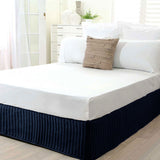 NNEDSZ Quilted Valance Navy King Single