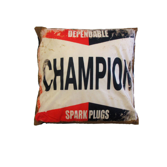 NNEDSZ Australian Mancave Retro Cushion Champion Spark Plugs 40 x 40 cm