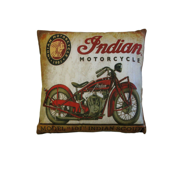 NNEDSZ Australian Mancave Retro Cushion Indian Motorcycle 40 x 40 cm