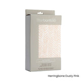 NNEDSZ Little Bamboo Jersey Fitted Sheet Cot Size Herringbone Dusty Pink