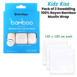 NNEDSZ Pack of 3 Swaddling Muslin Wrap 120x120cm each