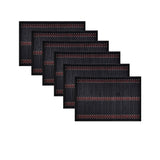 NNEDSZ Set of 6 Diana Black Bamboo Table Placemats 30 x 45cm