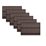 NNEDSZ Set of 6 Dreamtime Bamboo Table Placemats 30 x 45cm Brown