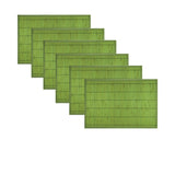 NNEDSZ Set of 6 Narrow Slat Bamboo Table Placemats 30 x 45cm Green