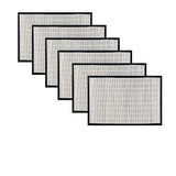 NNEDSZ Set of 6 Bamboo Table Placemats White with Black Border 30 x 45cm