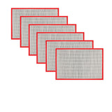 NNEDSZ Set of 6 Bamboo Table Placemats White with Red Border 30 x 45cm