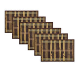 NNEDSZ Set of 6 Natural 2 Tone Bamboo Table Placemats 30 x 45cm