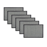 NNEDSZ Set of 6 Checkered Black White Bamboo Table Placemats 30 x 45cm