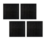NNEDSZ Set of 4 Square Broad Slat Bamboo Table Placemats 35 x 35cm Black