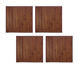 NNEDSZ Set of 4 Square Broad Slat Bamboo Table Placemats 35 x 35cm Chocolate