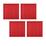NNEDSZ Set of 4 Square Broad Slat Bamboo Table Placemats 35 x 35cm Red