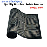 NNEDSZ Louis Bamboo Table Runner Black Grey 140 x 33cm