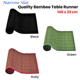 NNEDSZ Narrow Slat Bamboo Table Runner 140 x 33cm Ruby