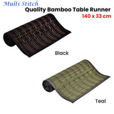 NNEDSZ Multi Stitch Bamboo Table Runner 140 x 33cm Teal