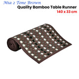 NNEDSZ Mia 2 Tone Brown Bamboo Table Runner 140 x 33cm