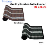 NNEDSZ Victoria Bamboo Table Runner 140 x 33cm Black Silver