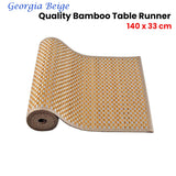 NNEDSZ Georgia Beige Gold Bamboo Table Runner 140 x 33cm