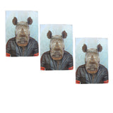 NNEDSZ Set of 3 Zoo Portraits Microfiber Tea Towels Rhino 67 x 45 cm