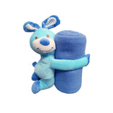 NNEDSZ Baby Blue Blanket with Toy Bunny