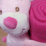 NNEDSZ Baby Pink Blanket with Toy Bunny