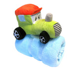 NNEDSZ Baby Blue Blanket with Toy Tractor