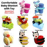 NNEDSZ Baby Blue Blanket with Toy Tractor