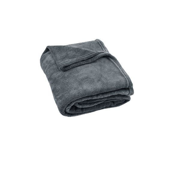 NNEDSZ 240GSM Urban Ultra Soft Coral Fleece Throw Rug 120 x 150cm Charcoal