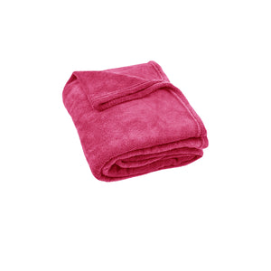 NNEDSZ 240GSM Urban Ultra Soft Coral Fleece Throw Rug 120 x 150cm Hot Pink