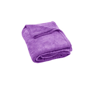 NNEDSZ 240GSM Urban Ultra Soft Coral Fleece Throw Rug 120 x 150cm Purple