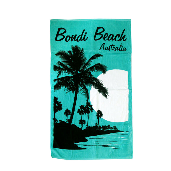 NNEDSZ Aqua Blu Bondi Beach Aqua 100% Cotton Beach Towel 80 x 150 cm