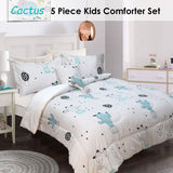 NNEDSZ 5 Piece Kids Comforter Set Cactus Single