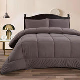 NNEDSZ Ramesses Charcoal 3- Piece Mink Flannel Comforter Set Double