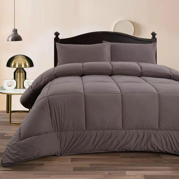 NNEDSZ Ramesses Charcoal 3- Piece Mink Flannel Comforter Set King