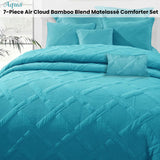 NNEDSZ Ramesses Aqua 7- Piece Air Cloud Bamboo Blend Matelasse Comfort Set King