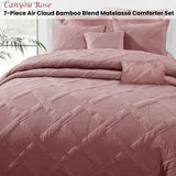 NNEDSZ Ramesses Canyou Rose 7- Piece Air Cloud Bamboo Blend Matelasse Comfort Set King