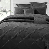 NNEDSZ Ramesses Charcoal 7- Piece Air Cloud Bamboo Blend Matelasse Comfort Set Queen