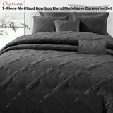 NNEDSZ Ramesses Charcoal 7- Piece Air Cloud Bamboo Blend Matelasse Comfort Set Queen