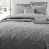 NNEDSZ Ramesses Ultimate Grey 7- Piece Air Cloud Bamboo Blend Matelasse Comfort Set Queen