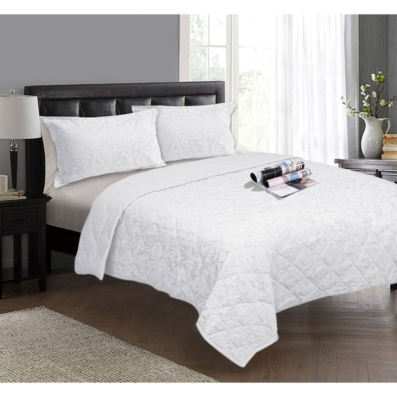 NNEDSZ 3 Piece Floral Comforter Set Queen White
