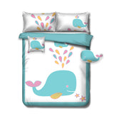NNEDSZ Baby Blue Whale Kids Advventure 5 Pcs Comforter Set Double